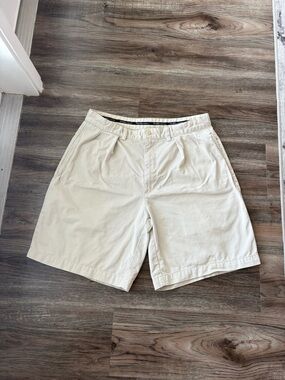 Polo by Ralph Lauren Cream Flat-Front Pleated Men's Shorts